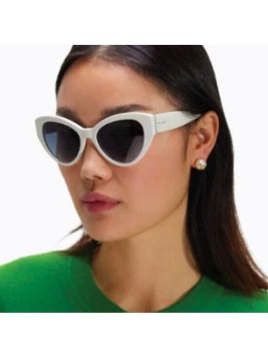 Kate Spade PAISLEIGH/S 0VK6 9O Sunglasses - White Frame, Grey Lenses main image 5